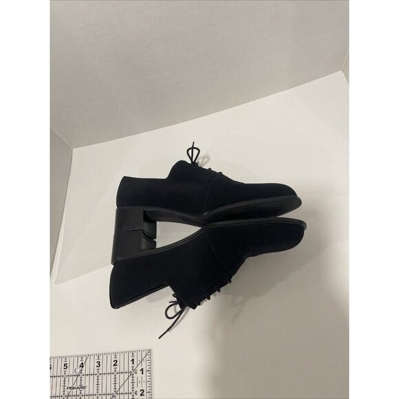 Stuart Weitzman Women's Black Lace-up Shoes Block Heel Fabric Gore-Tex Size 9 B - Picture 4 of 16